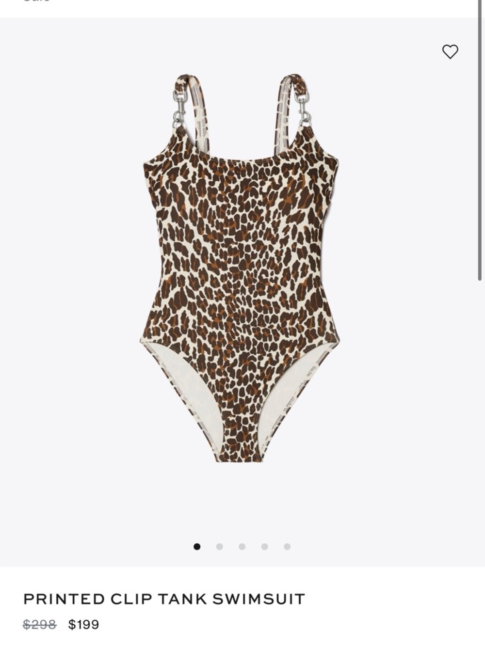 NWT Tory Burch S Leopard Print Clip Tank One-Piece Swimsuit
